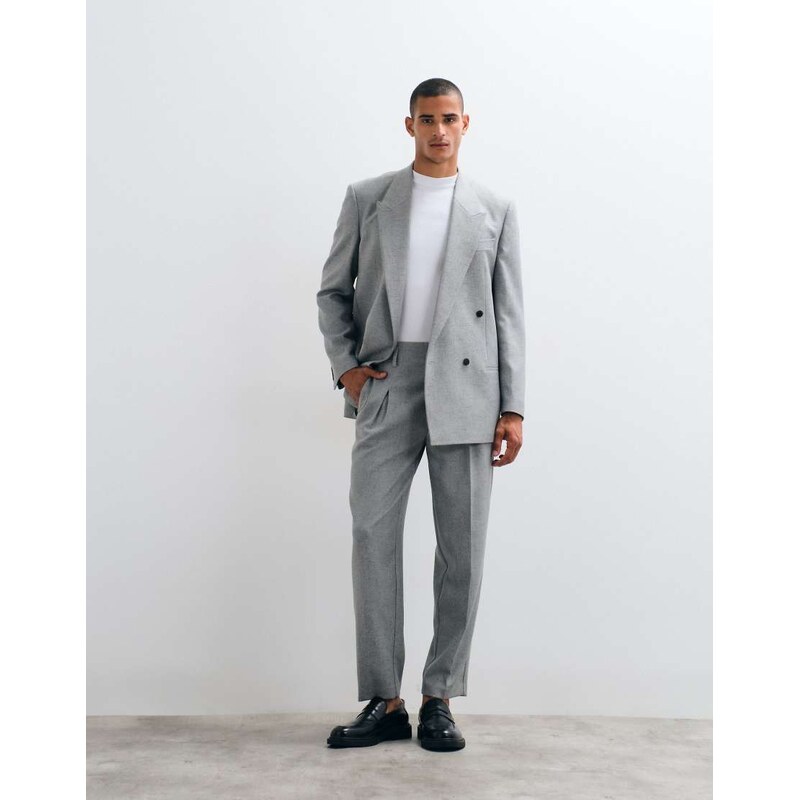 ASOS DESIGN oversized tapered suit trousers with pleat detail in