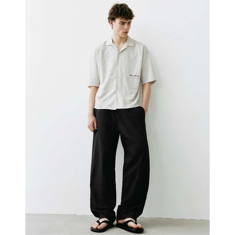 Pull&Bear Rustic joggers in black