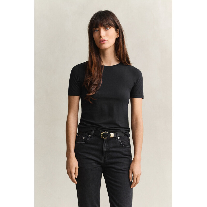 TRIČKO GANT LIGHT COTTON SS T-SHIRT BLACK