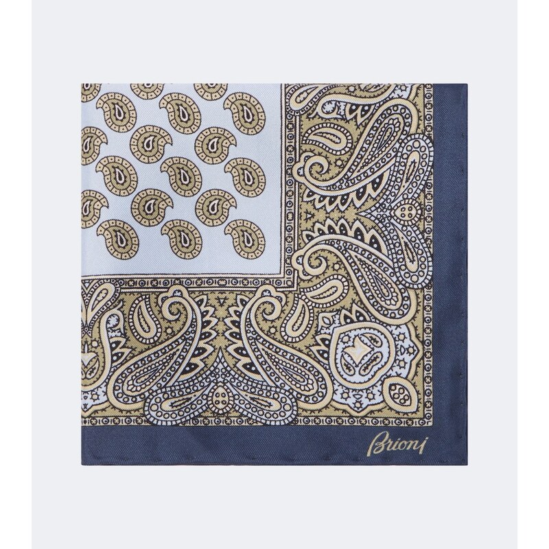Brioni Paisley silk pocket square