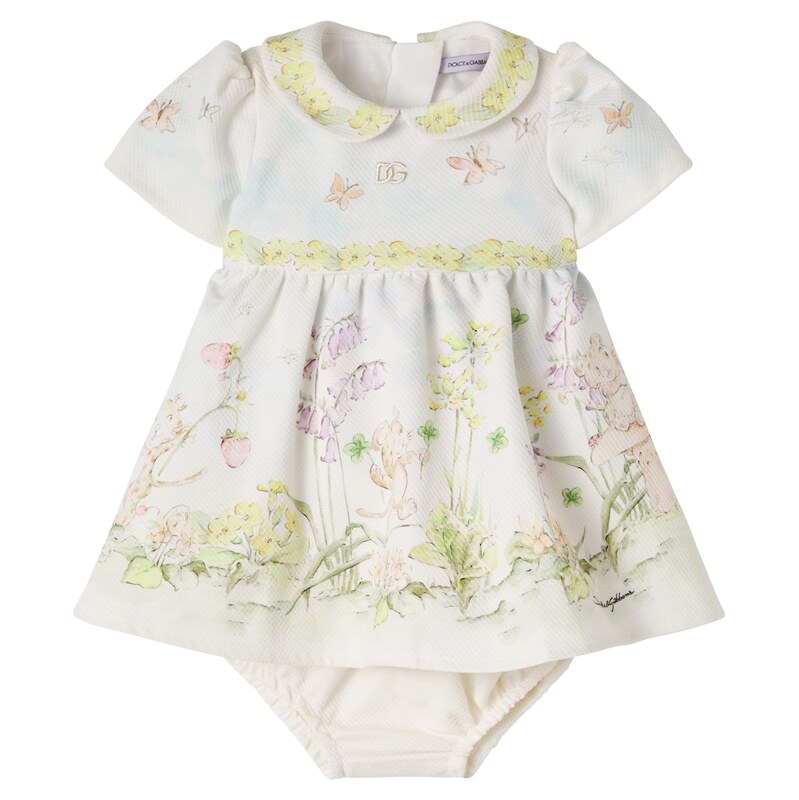 Dolce&Gabbana Kids Baby floral cotton dress and bloomers set