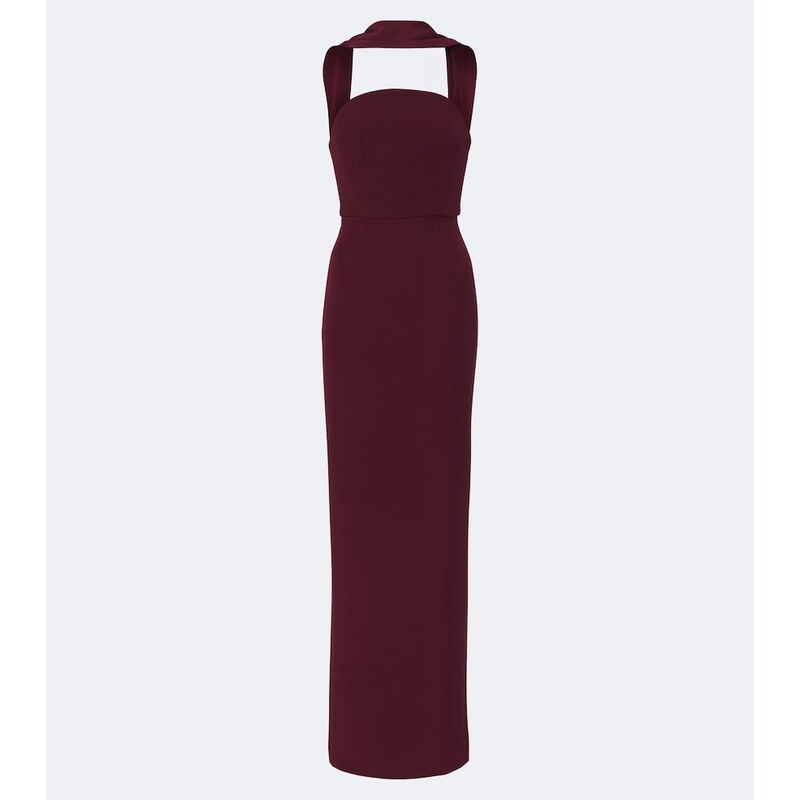 Roland Mouret Scarf-detail bustier gown