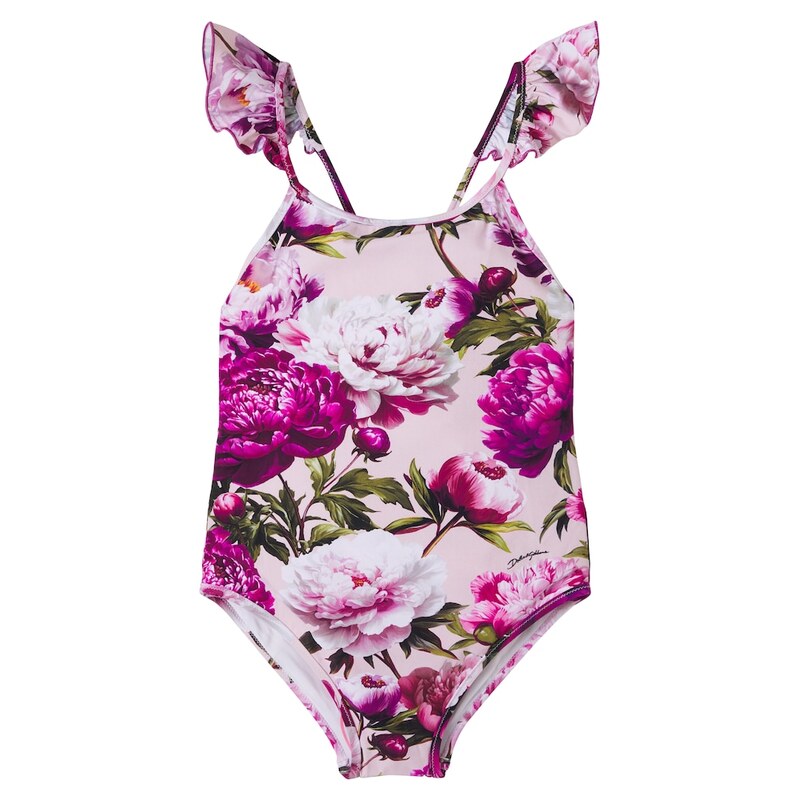 Dolce&Gabbana Kids Floral ruffled swimsuit