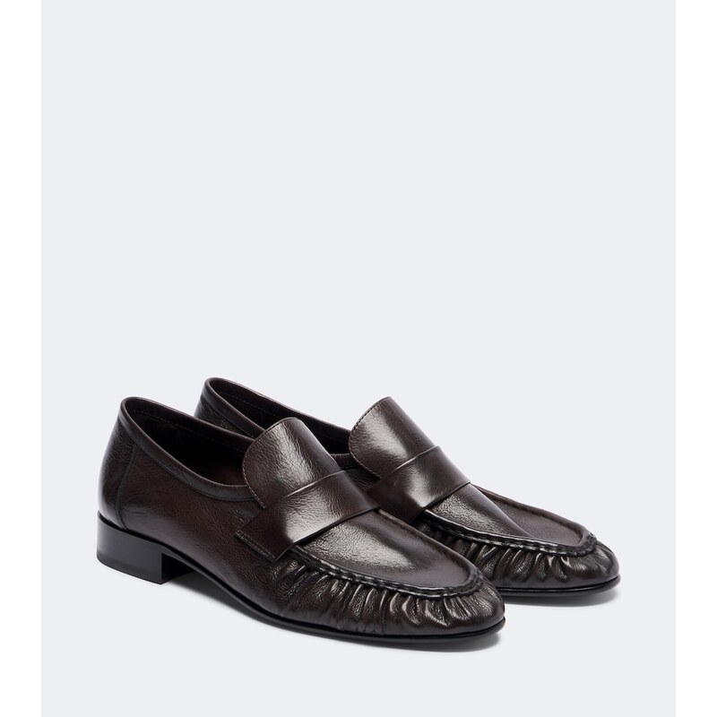 The Row Soft ruched leather loafers