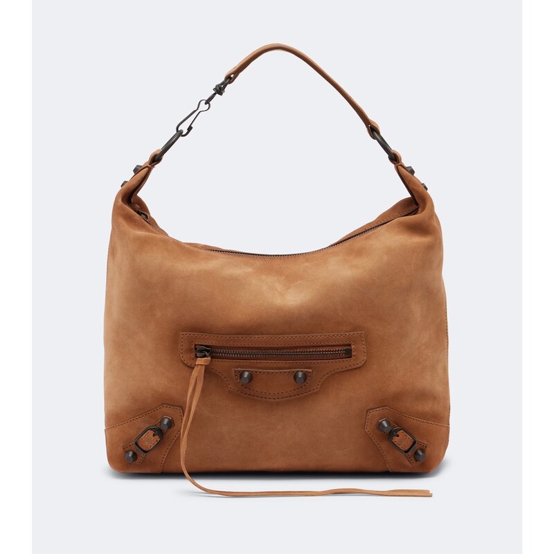 Balenciaga Le City Small suede shoulder bag