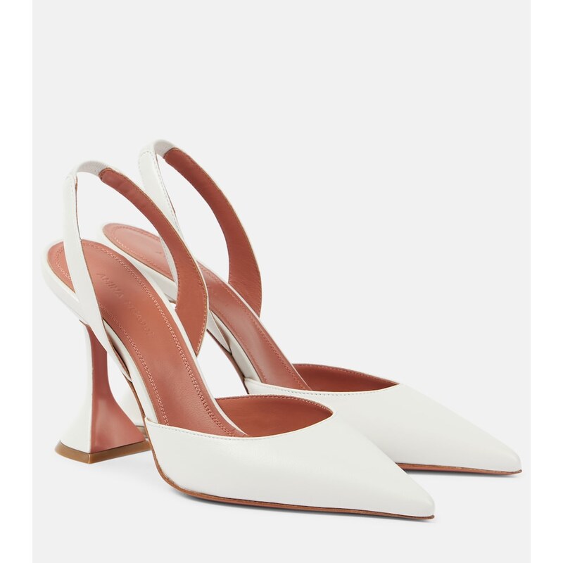 Amina Muaddi Holli 95 leather slingback pumps