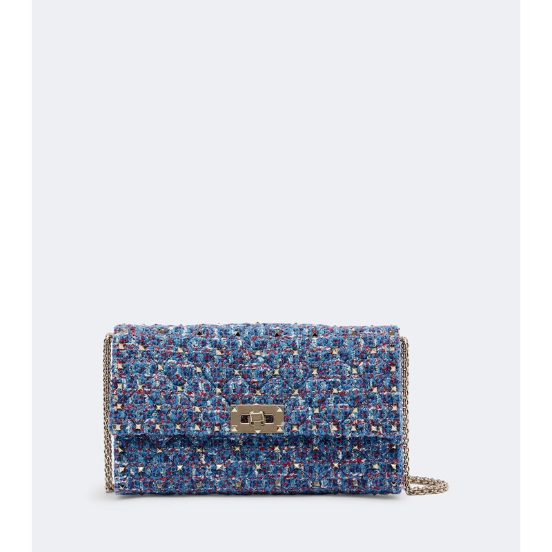 Valentino Garavani Rockstud Spike tweed shoulder bag