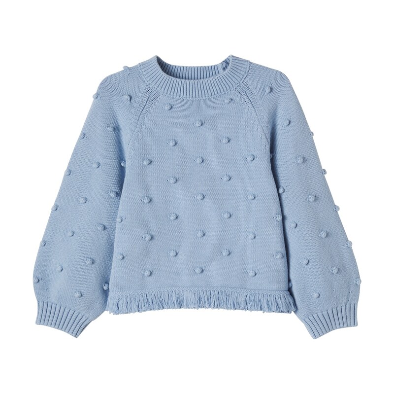 Stella McCartney Kids Fringed cotton and wool sweater