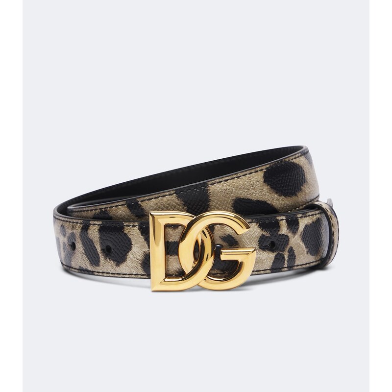 Dolce&Gabbana Leopard-print leather belt