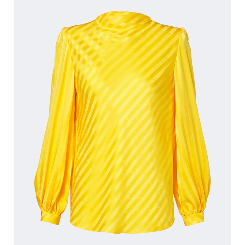 Valentino VLogo striped silk jacquard blouse