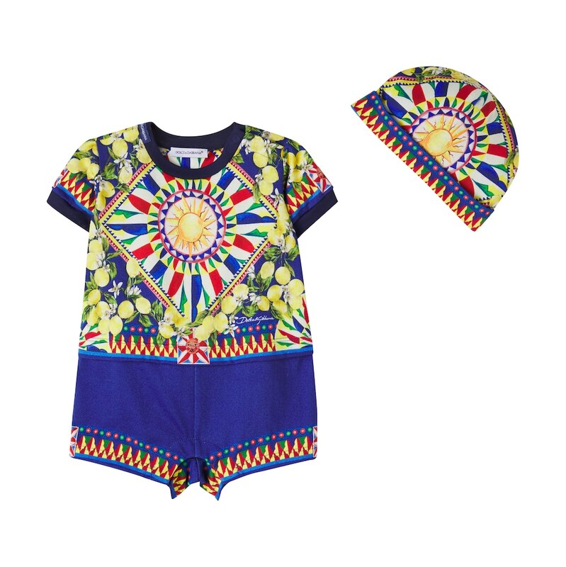Dolce&Gabbana Kids Baby Carretto cotton bodysuit and beanie set