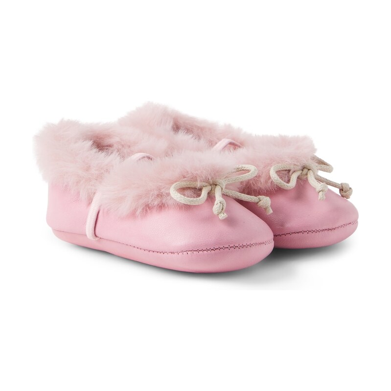 PèPè Baby Shearling-lined leather ballet flats