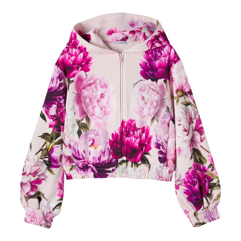 Dolce&Gabbana Kids Floral cotton jersey hoodie