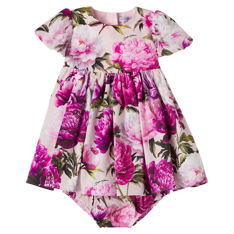 Dolce&Gabbana Kids Baby floral cotton dress and bloomers set
