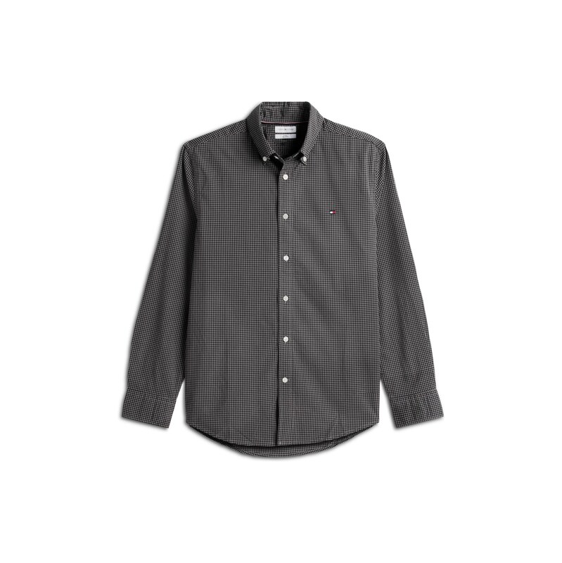 TOMMY HILFIGER Košile šedá / tmavě šedá / černá