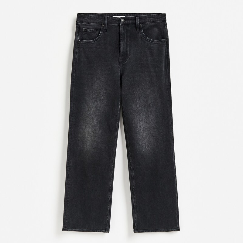 Reserved - Džíny bootcut s opraným efektem - černý