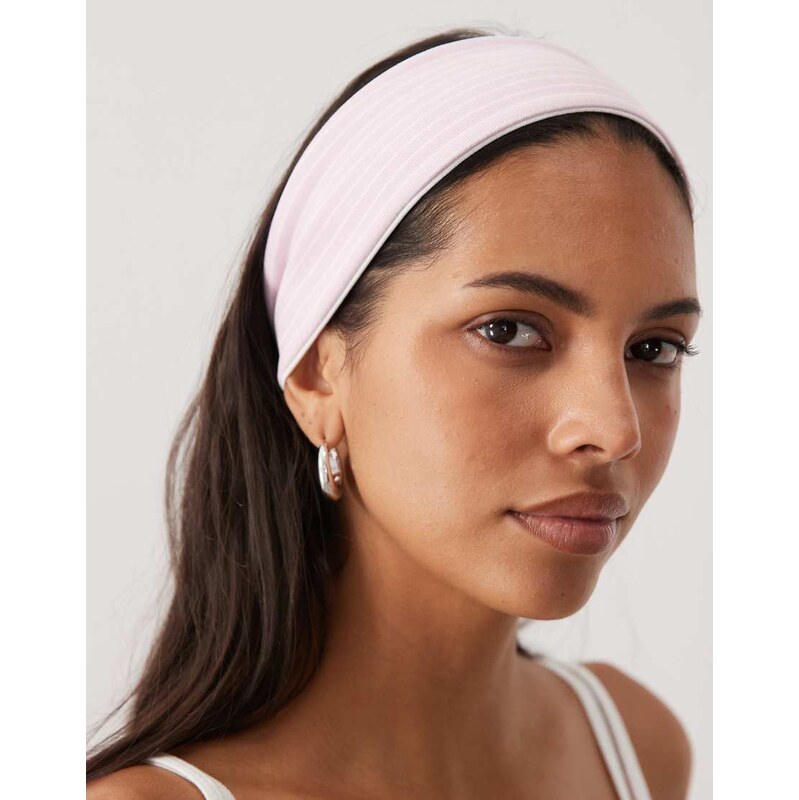 ASOS DESIGN Reversable jersey headband in pink