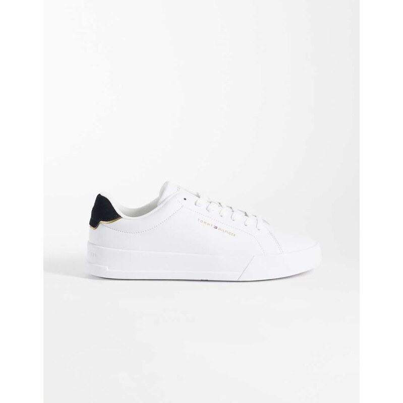 Tommy Hilfiger court real premium leather trainers in white