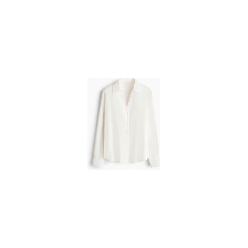 H&M - Halenkas výstřihem do V - Krémová