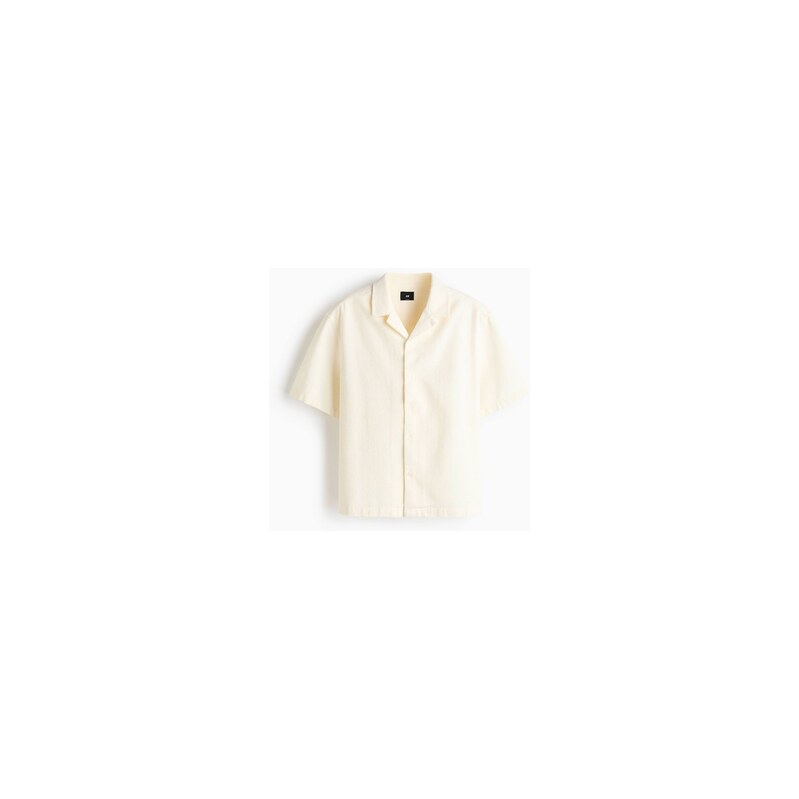 H&M - Košiles vaflovou texturou Relaxed Fit - Krémová