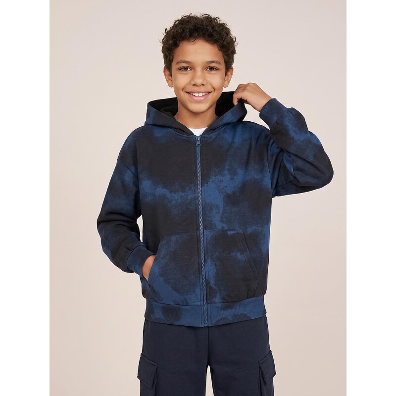 Sinsay - Mikina na zip s kapucí se vzorem tie-dye - vícebarevná