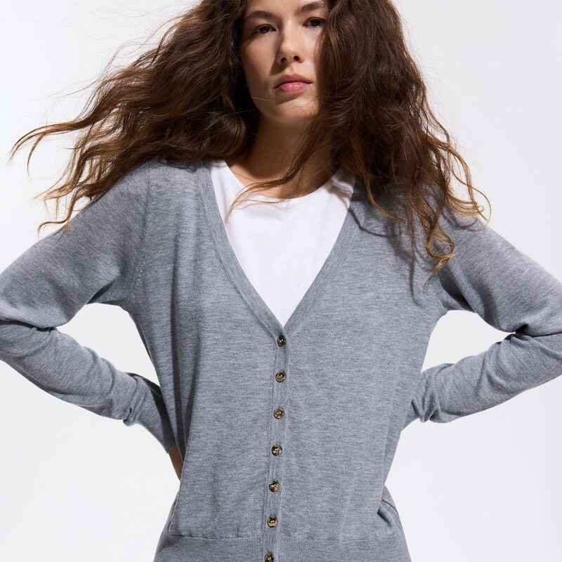 Reserved - LADIES` SWEATER - světle šedá