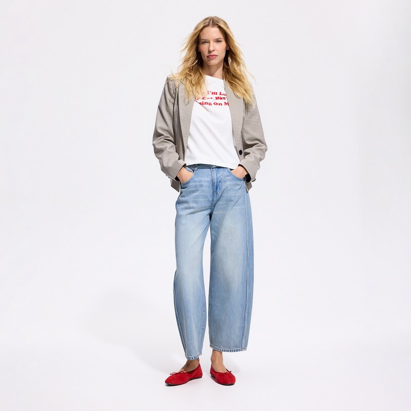Reserved - LADIES` JEANS TROUSERS & BELT - modrá