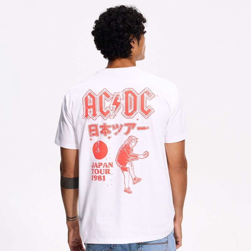 Reserved - Tričko AC/DC - krémová