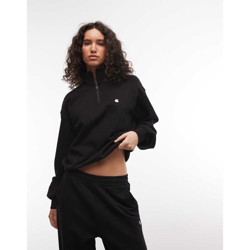 Carhartt WIP Casey quarter zip sweatshirt in black