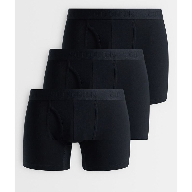 Cotton On 3 pack boxer set in black
