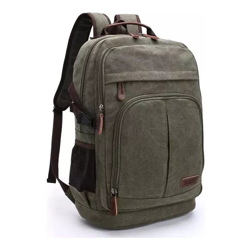 Canvasio plátěný canvas retro batoh Colombo zelený 26L