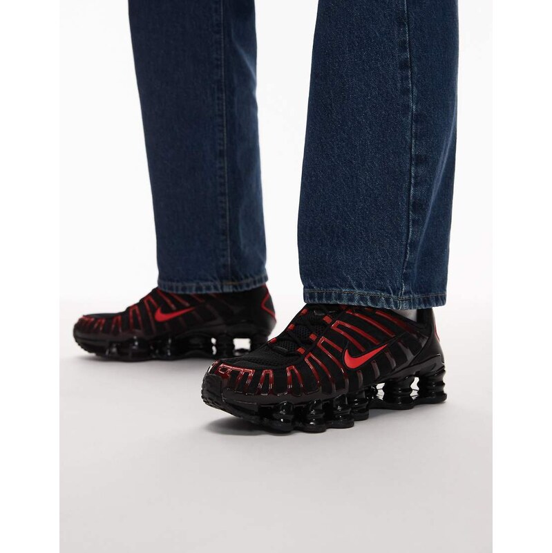Nike Shox TL trainers in red and black