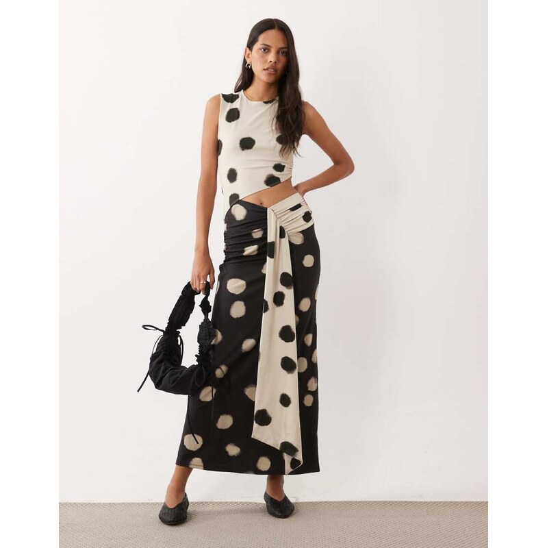 ASOS DESIGN sleeveless with cut out and ruching maxi dress in