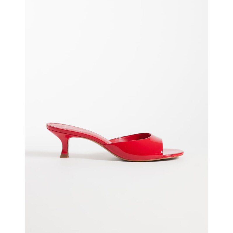 Mango heeled mule in red