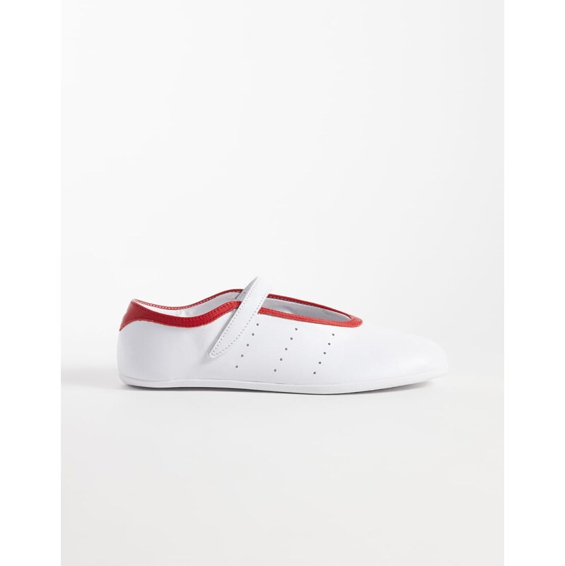 adidas Originals Stan Smith ballet flat in white and red