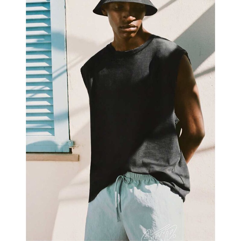 Pull&Bear Stwd board shorts in navy