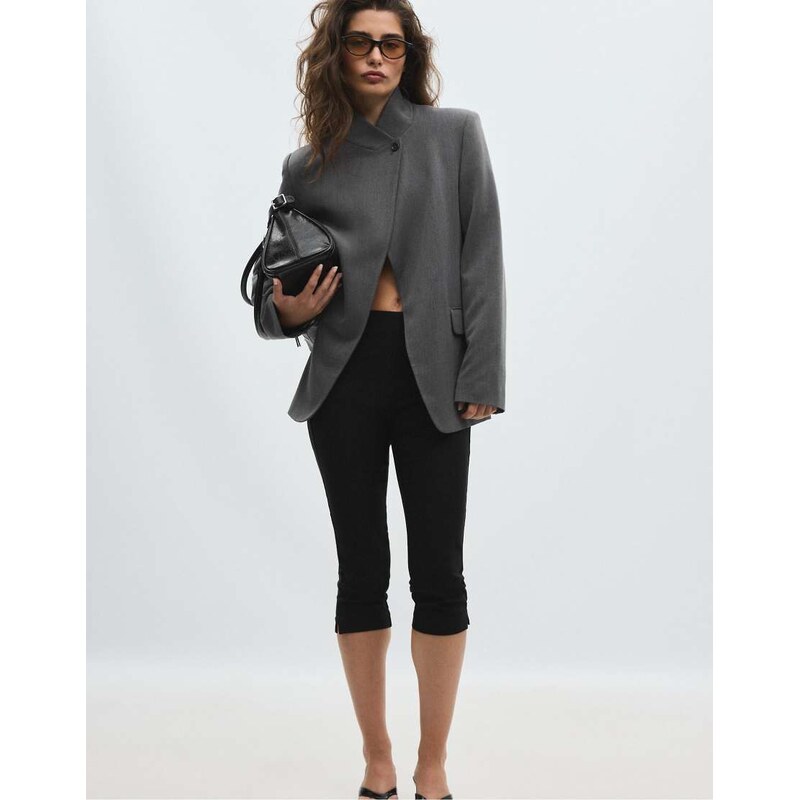 Stradivarius Asymmetric blazer in grey