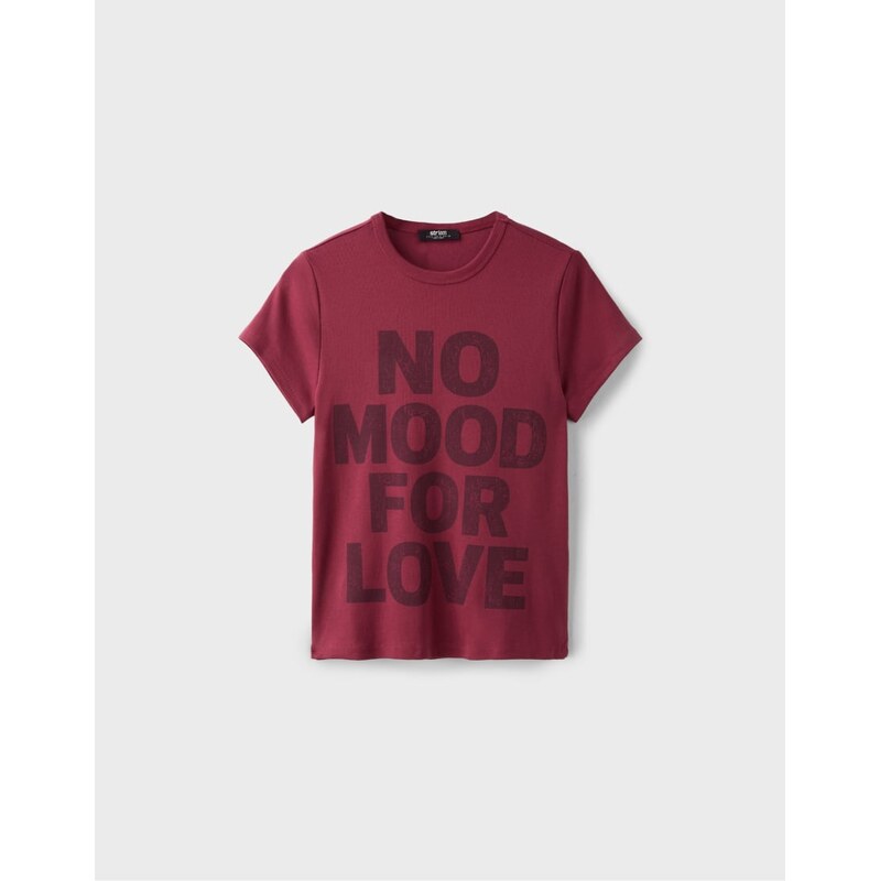 Stradivarius Printed short sleeve t-shirt in dark red
