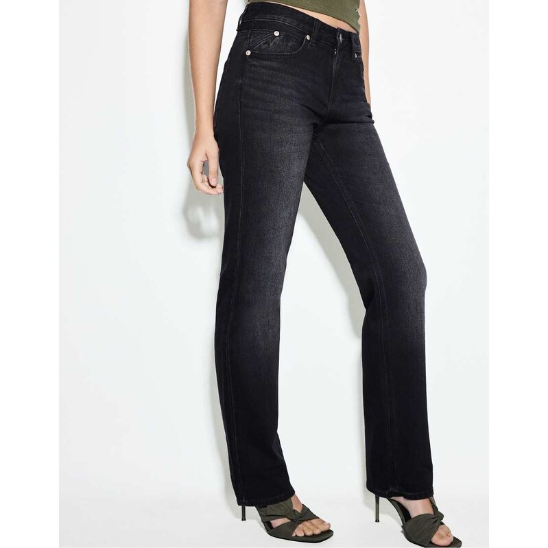 Stradivarius D98 straight-leg jeans in light bleach-Blue