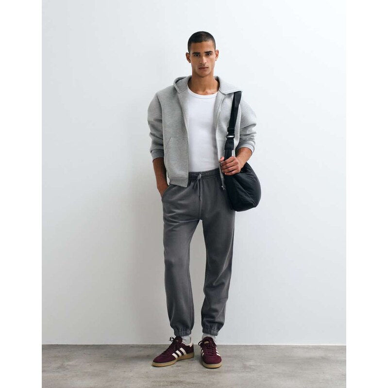 Abercrombie & Fitch essential cuffed joggers in grey