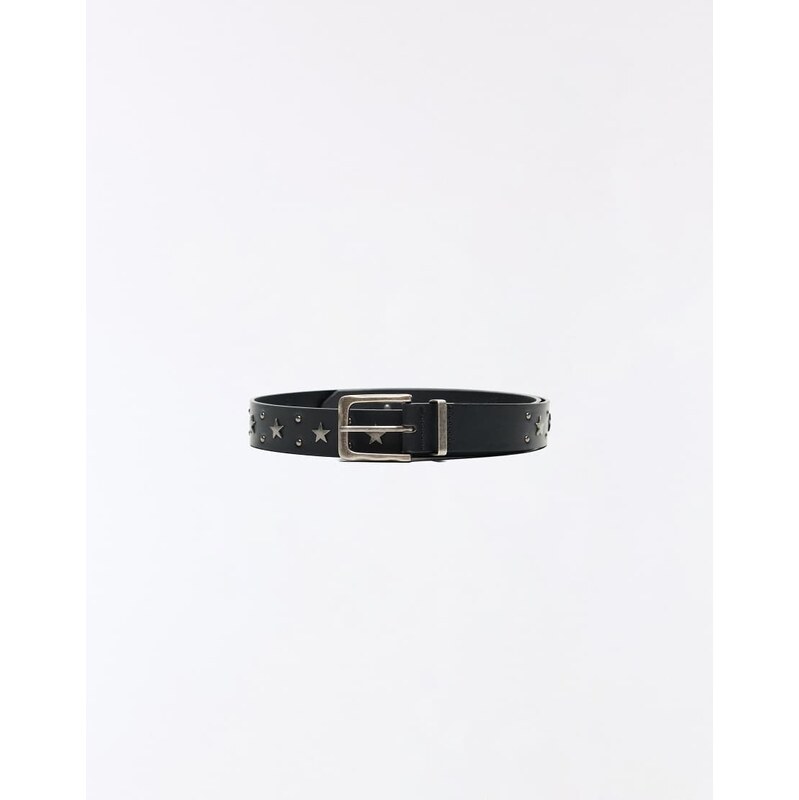 Bershka Star stud belt in black