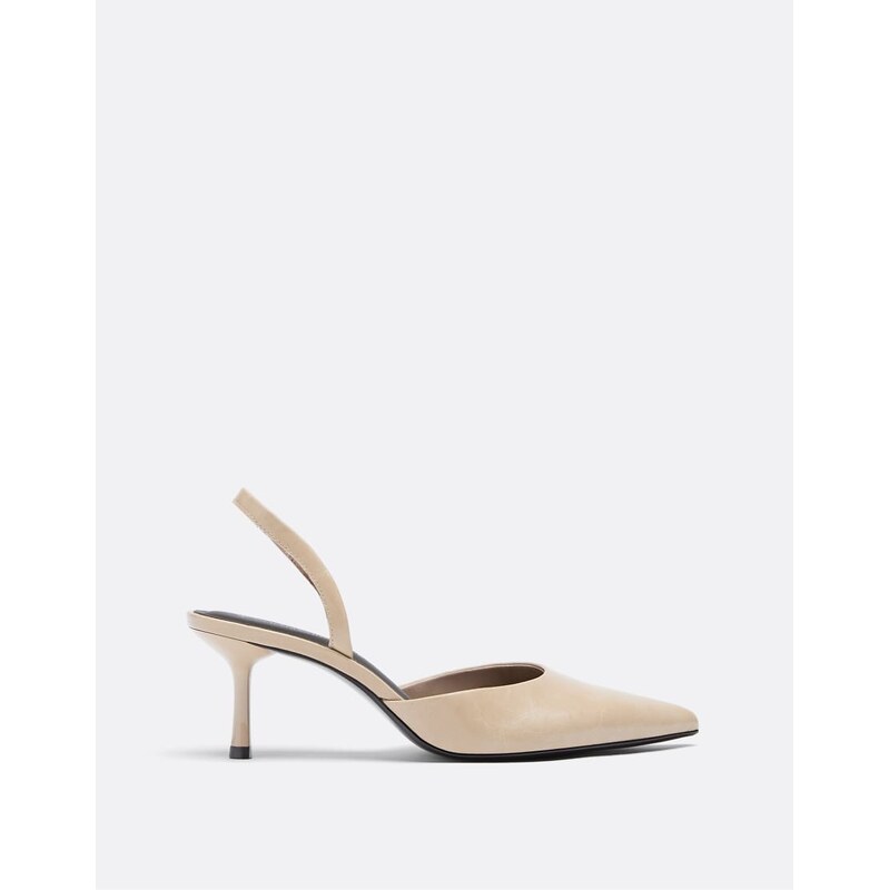 Stradivarius Basic stiletto heels in beige-Neutral