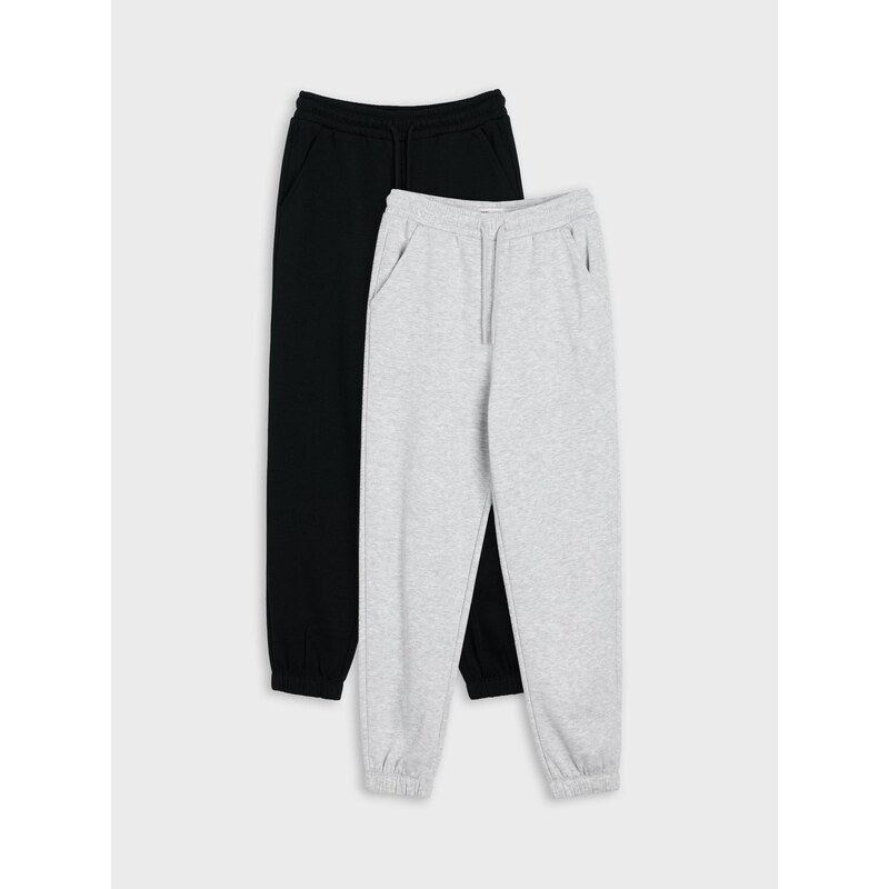 Sinsay - Teplákové jogger kalhoty loose fit 2 pack - šedá