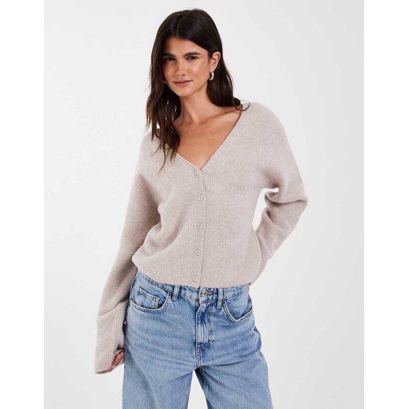 & Other Stories alpaca and wool blend v neck cardigan in light