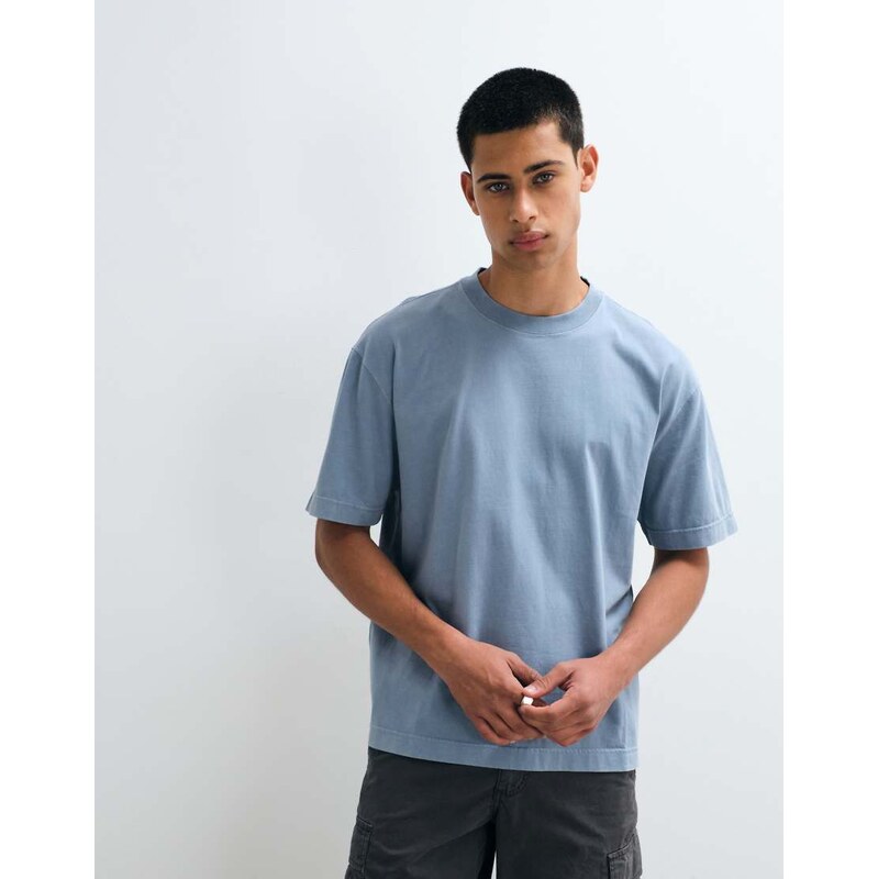 Hollister heavyweight boxy t-shirt in powder blue