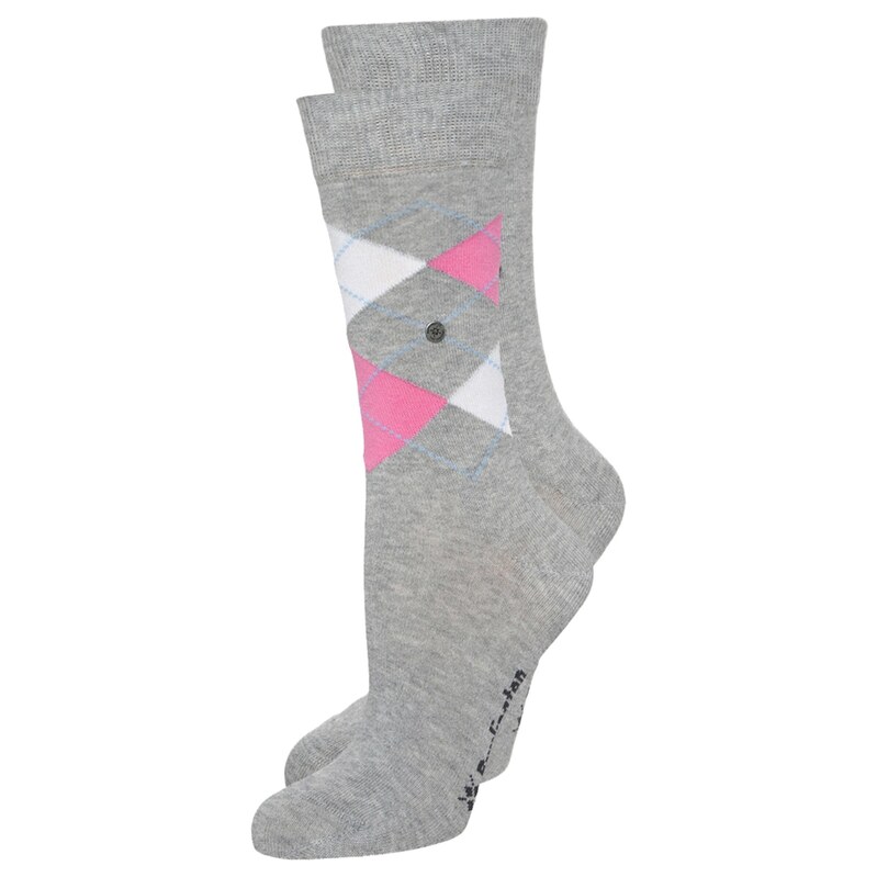 BURLINGTON Ponožky šedá / pink / bílá