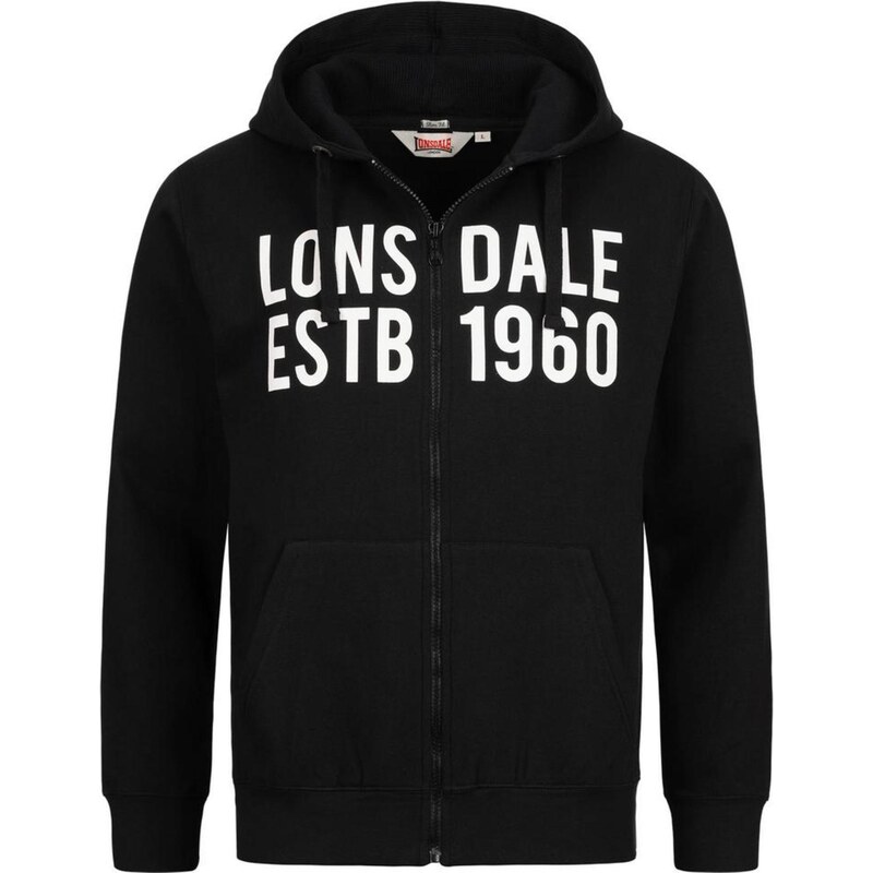 LONSDALE Mikina černá / bílá