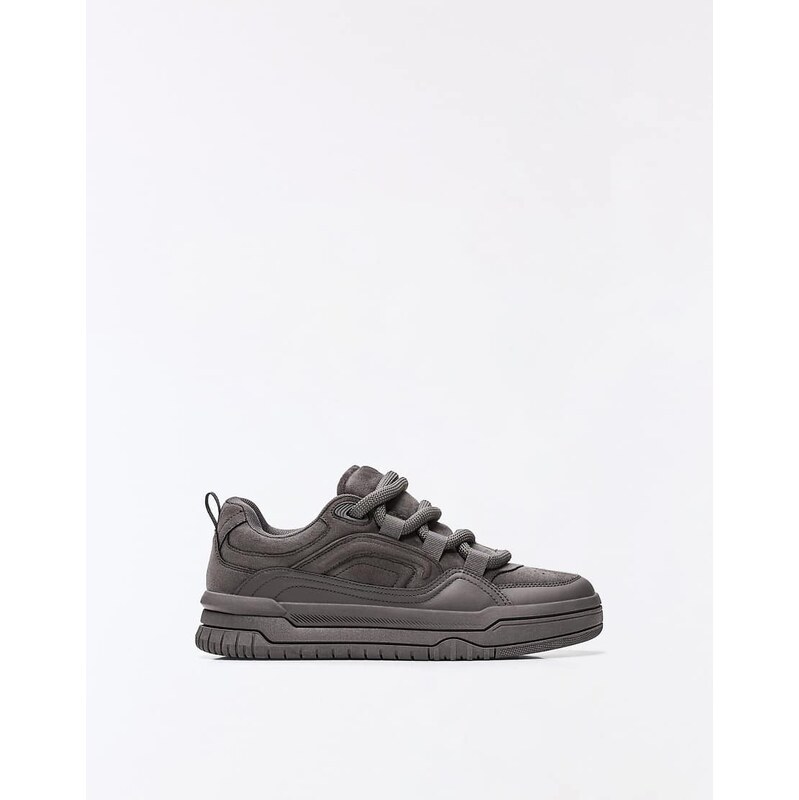 Bershka Chunky skate trainers in grey