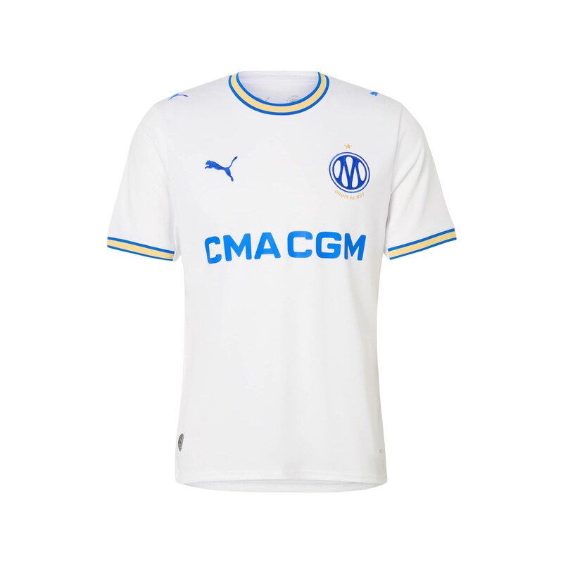 PUMA Funkční tričko OM Home azurová / citronově žlutá / bílá