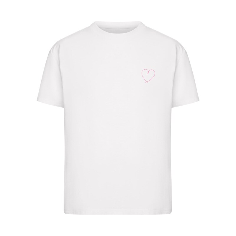 Miss Tee Tričko Hearts Line pink / bílá